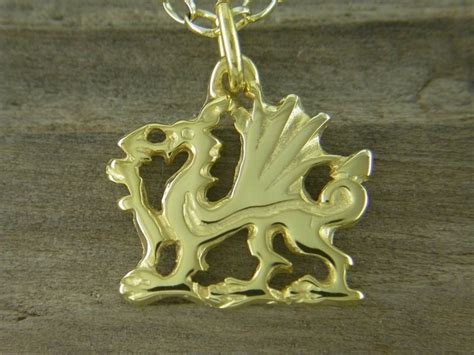 9ct Gold Welsh Dragon Pendant G119a Rhiannon Jewellery