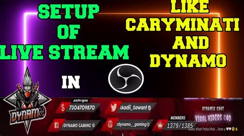How To Setup Obs Live Stream On Youtube I Like Dynamo Caryminati I Live