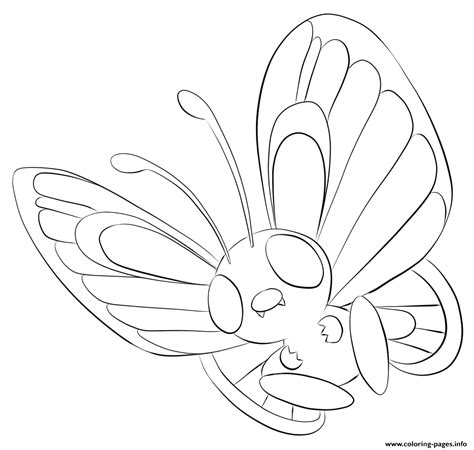 012 Butterfree Pokemon Coloring Page Printable