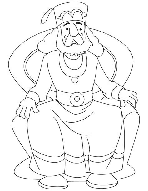 Bible coloring pages king david. A king is sitting on his throne coloring pages | Download ...