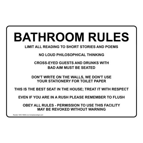 Restrooms Restroom Etiquette Sign Bathroom Rules