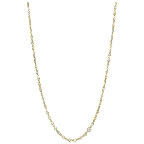 rose cut yellow diamond chain necklace 6 42ct tw for sale at 1stdibs