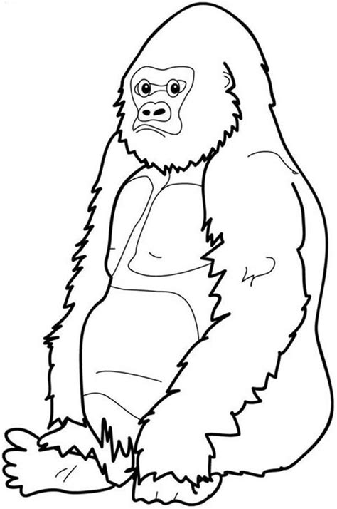 Cute Gorilla Coloring Pages - Coloring Home