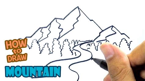 How To Draw Mountain Drawing Easy Step By Step Youtube