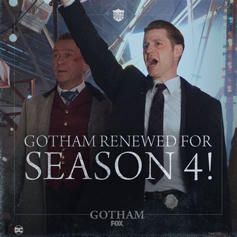 La Série Gotham Est Renouvelée Pour Une Quatrième Saison Comic Screen