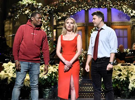 Colin jost and scarlett johansson appeared together again on snl. nbc. Scarlett Johansson Jokes About Colin Jost Engagement on ...