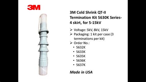 3m Medium Voltage Termination Cold Shrink Termination Kits 5630k Series And 5690k Series Youtube