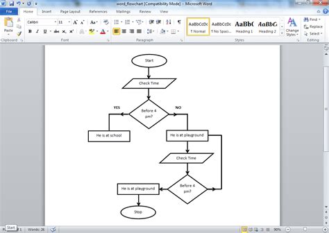 How To Draw A Process Flow Chart In Word Design Talk