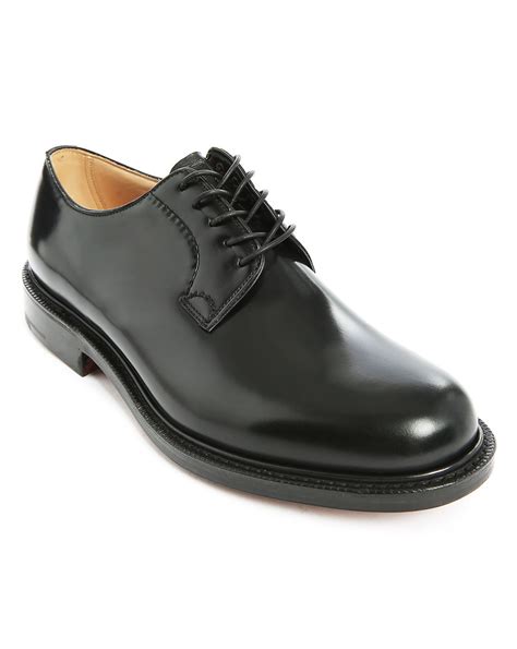 Inspired by the dior homme collections, they create an elegant look when teamed with the matching suit. Church's Shannon Polished Black Leather Derby Shoes in ...