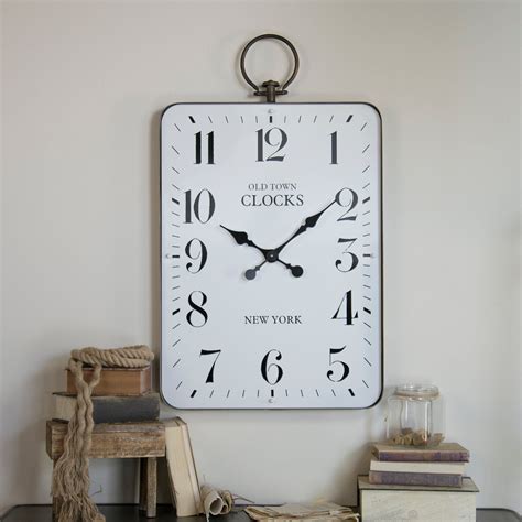 White And Black Rectangular Metal Wall Clock Rc Willey Rectangle