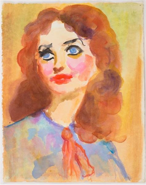 A Watercolor Painting Of A Woman With Blue Eyes