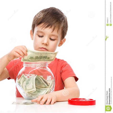 Cute Boy With Dollars Stock Image Image Of Beautiful 49520177