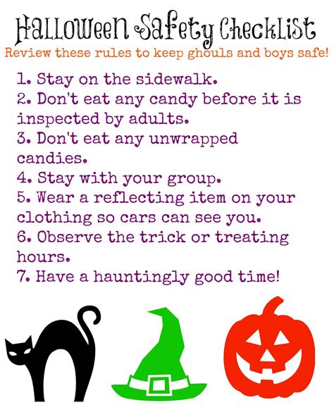 Halloween Safety Checklist Printable Growing Up Madison