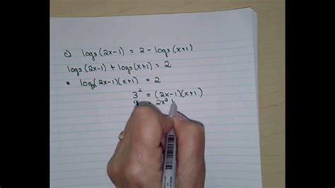 solving logarithm equations youtube