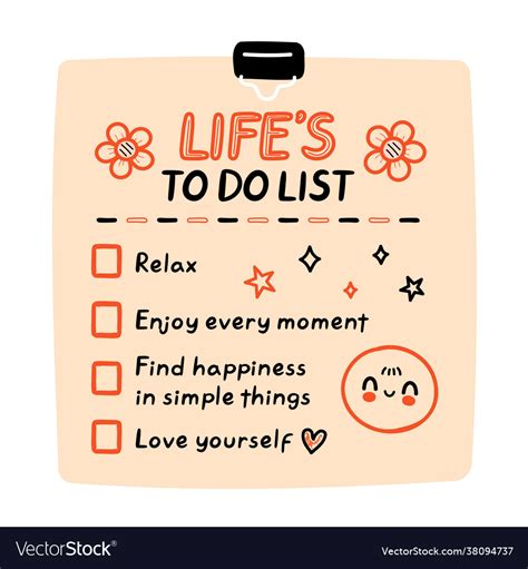 Cute Funny Lifes To Do List Checklist Royalty Free Vector