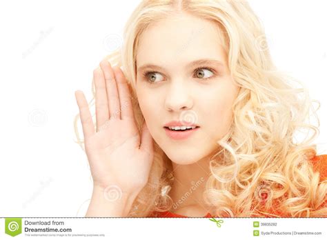 Woman Listening Gossip Stock Photo Image Of Calm Expression 39835282