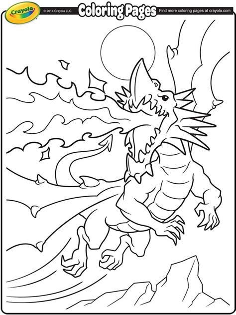 You can download, favorites, color online and print these little dragon breathing fire coloring page for free. Fire-breathing Dragon Coloring Page | crayola.com
