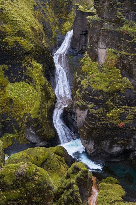 Fjaðrá River Flowing Through Beautiful Fjadrargljufur Canyon Southern