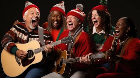Premium AI Image A Group Of Carolers Singing Christmas Songs