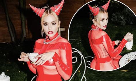 Rita Ora Puts On A Very Racy Display In Sheer Panelled Pvc Catsuit