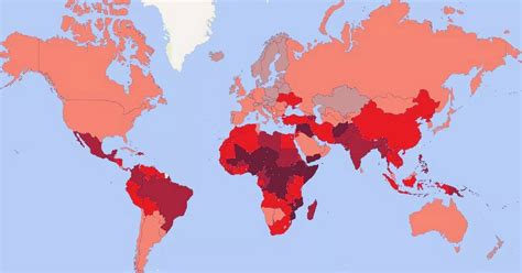Map Shows The Worlds Most Dangerous Countries To Visit With