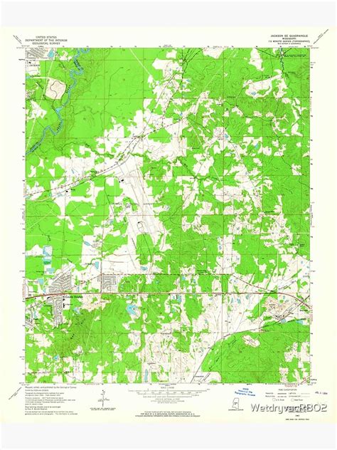 Usgs Topo Map Mississippi Ms Jackson Se 335881 1963 24000 Poster For
