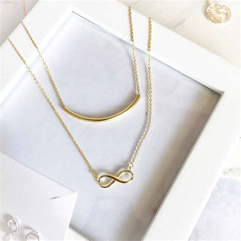 Infinity Necklace 925 Sterling Silver With 18k Gold Plating Dear Me