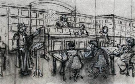 Drawing For Court Scene Joanne Gervais Visual Artist