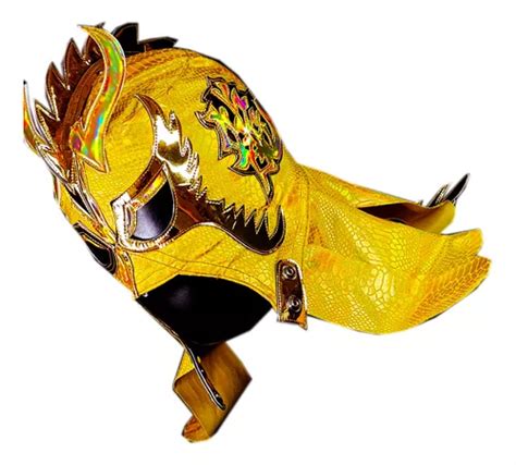 Mascara Luchador Semi Profesional Dragon Gold Lucha Libre Meses Sin