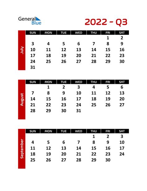 Q3 2022 Quarterly Calendar Pdf Word Excel Q3 2022 Quarterly Calendar