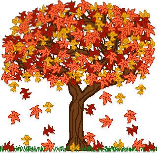 Tree With Falling Leaves Clip Art
