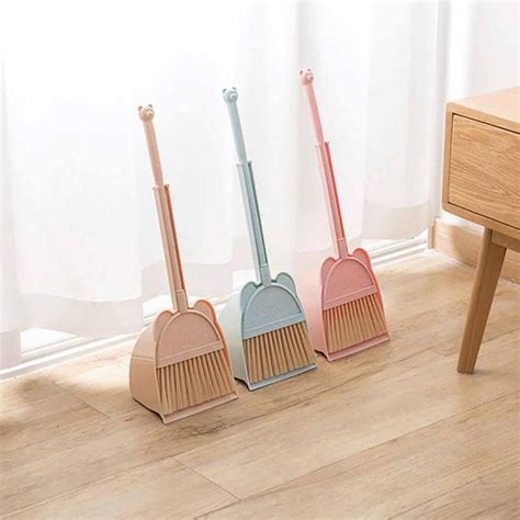 2pcsset Carton Broom Dustpan Set Kids Mini Desktop Sweep Cleaning