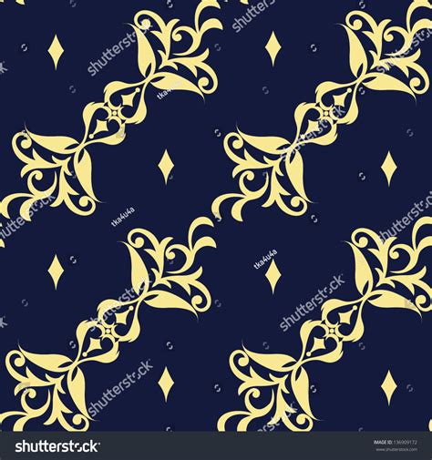 Elegant Seamless Pattern With Floral Elements Stock Vector Illustration