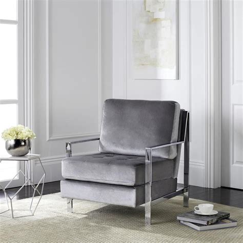 Gray faux leather dining chairs. Safavieh Walden Casual Light Gray Accent Chair at Lowes.com