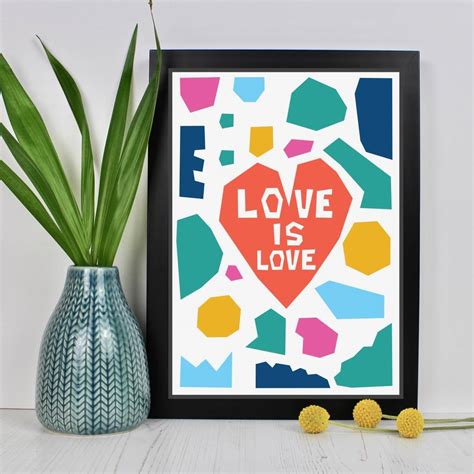 Love Is Love Paper Collage Print By Adam Regester Design
