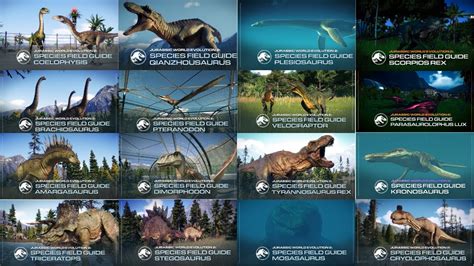 All Species Field Guides Jurassic World Evolution 2 Youtube