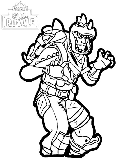 Fortnite Battle Royale Rex Fortnite Battle Royale Kids Coloring Pages