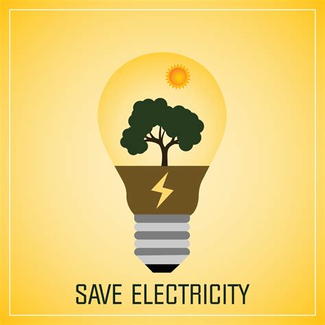 Abstract Yellow Save Electricity Motivation Vector Background Design