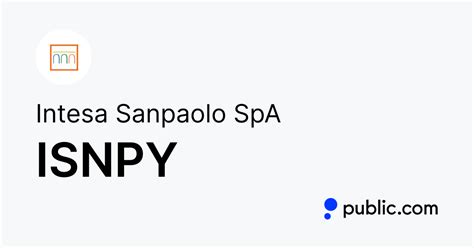 Buy Intesa Sanpaolo Spa Stock Isnpy Stock Price Today And News