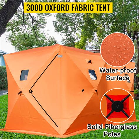 VEVOR 8 Person Ice Fishing Shelter, Pop-Up Portable Insulated Ice