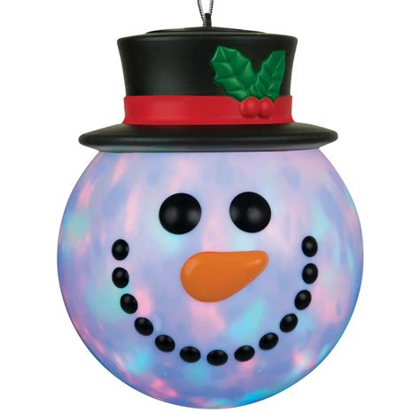 Holiday Time Christmas Hanging Snowman Head With Swirling Lights 1025