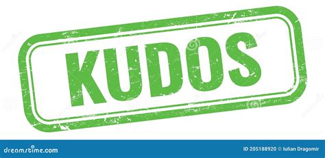 Kudos Text On Green Grungy Vintage Stamp Stock Illustration