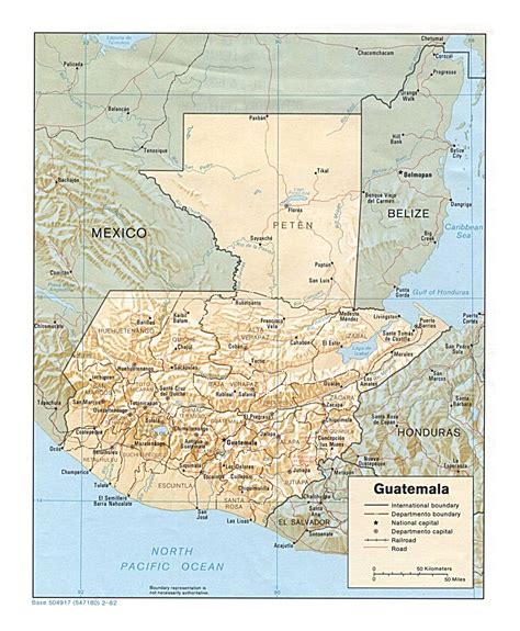 Detailed Political And Administrative Map Of Guatemala With Relief