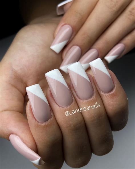 46 Cute Acrylic Nail Designs Youll Want To Try Today White Tip Nail