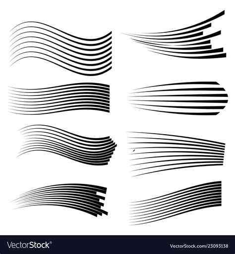 Speed Lines Isolated Set Royalty Free Vector Image