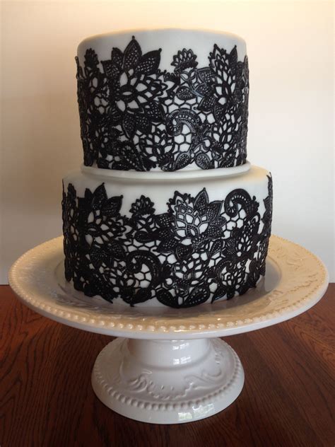 Black And White Lace Wedding Cake Tommy Grier Torta Nuziale