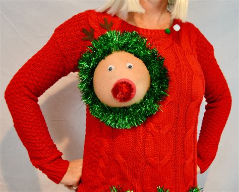 Sexy Ugly Christmas Sweater It Is Not A Plastic Boob Cut Etsy
