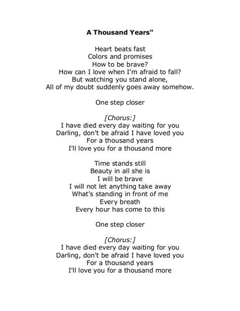 Christina Perri A Thousand Years Tekst - Part: For A Thousand Years Part 2 Lyrics