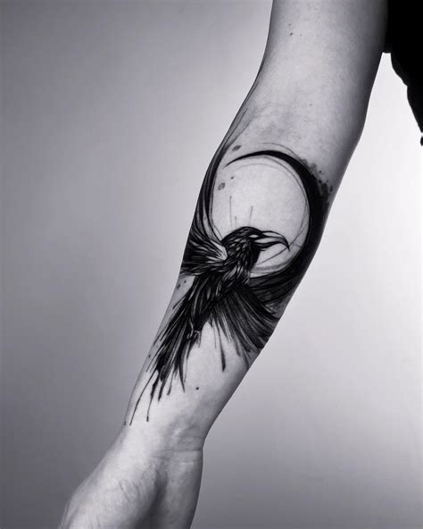 Crow Forearm Tattoo