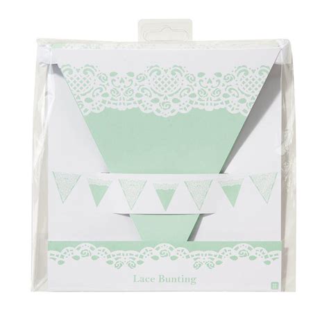 Lace Pastel Mint Bunting Bickiboo Designs